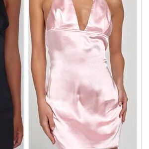 Motel Rocks Pink Satin Dress